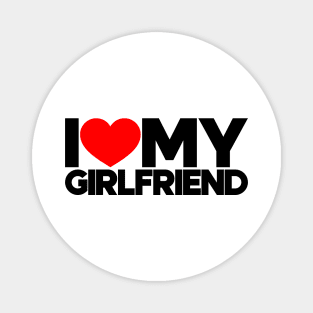 I Love My Girlfriend Red Hearts Love Couple Magnet